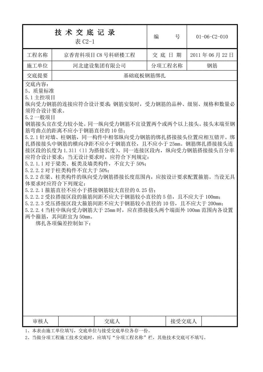 长城杯技术交底-基础钢筋绑扎技术交底_第5页