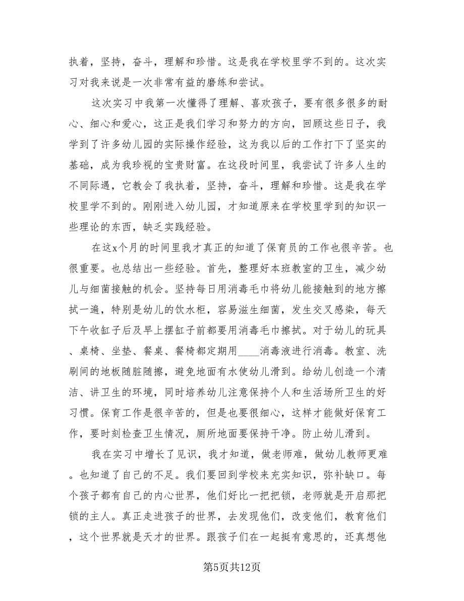 幼儿园教师实习个人总结模板（三篇）.doc_第5页