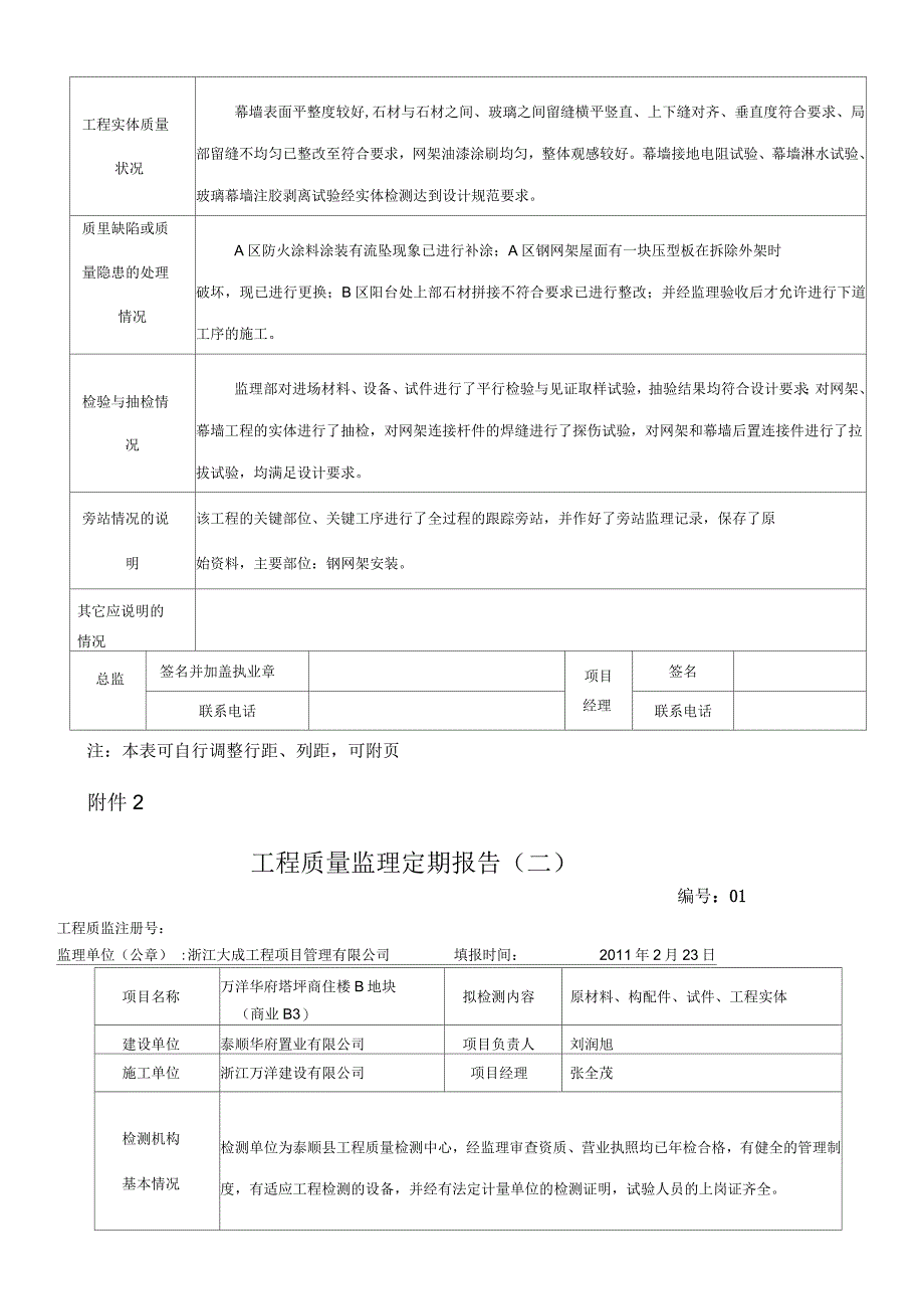 工程质量监理定期报告泰顺_第4页