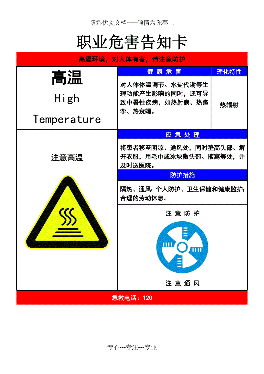 高温-职业危害告知卡_第1页