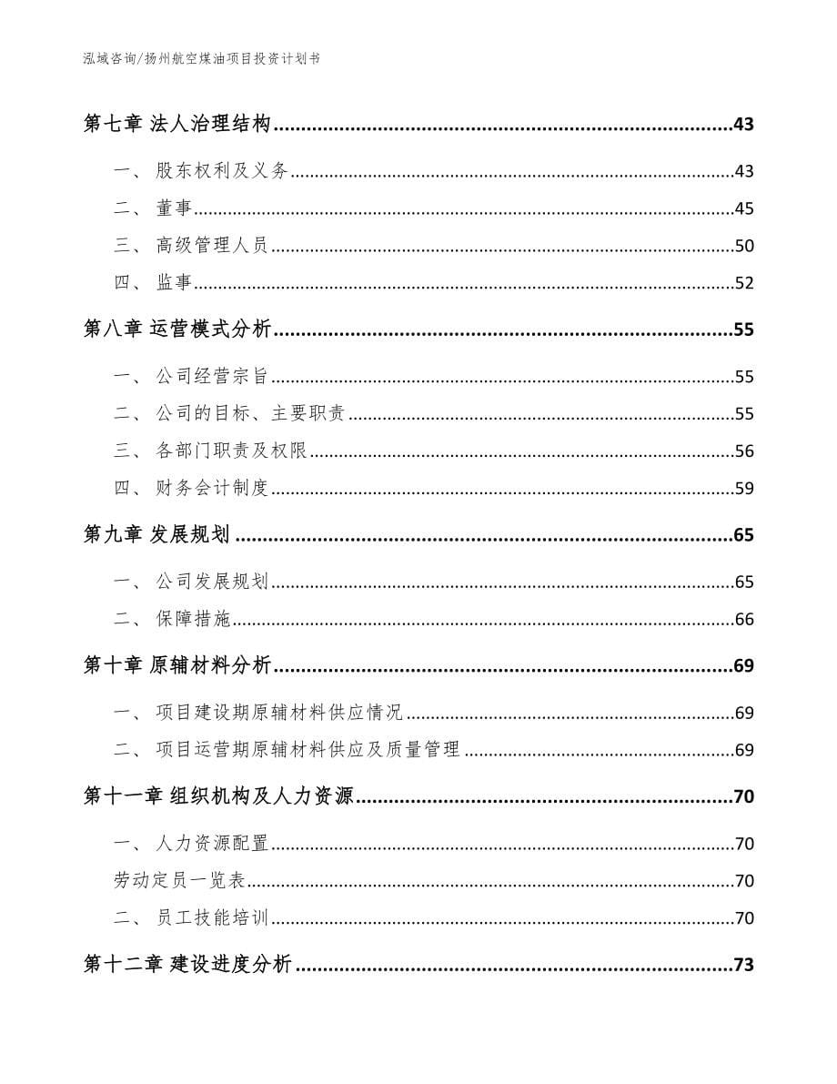 扬州航空煤油项目投资计划书模板参考_第5页