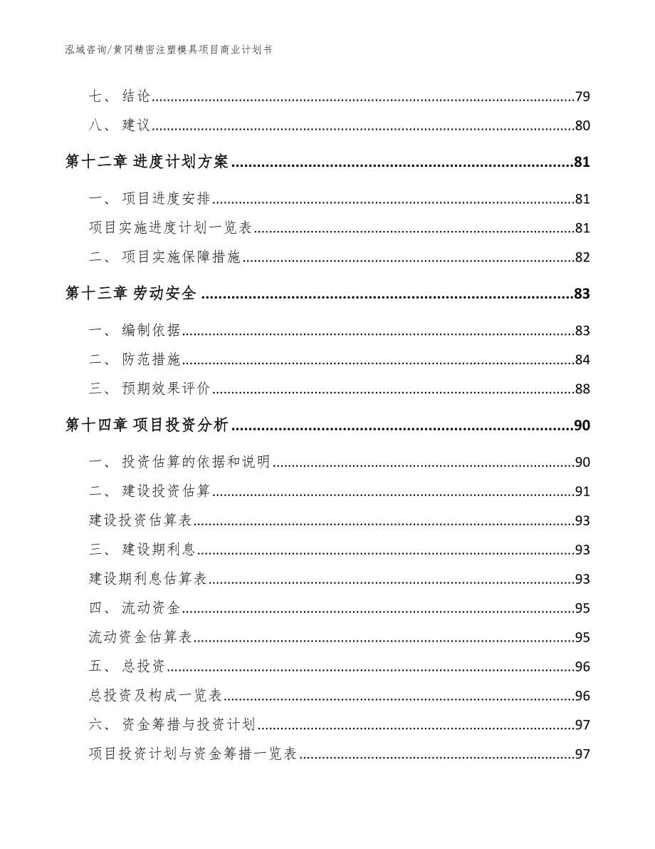 黄冈精密注塑模具项目商业计划书模板范本_第5页