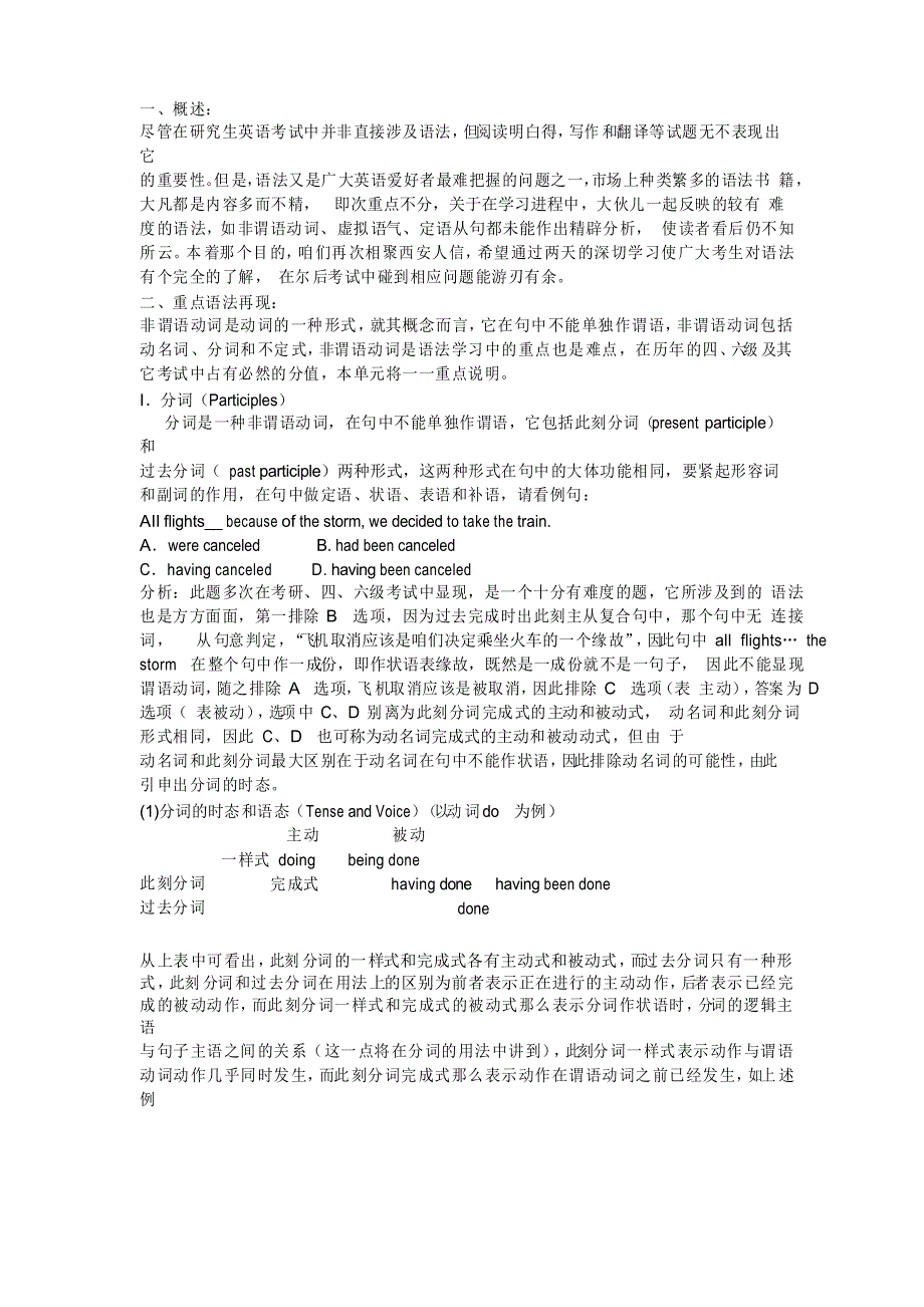 考研英语非谓语动词和独立主格_第1页