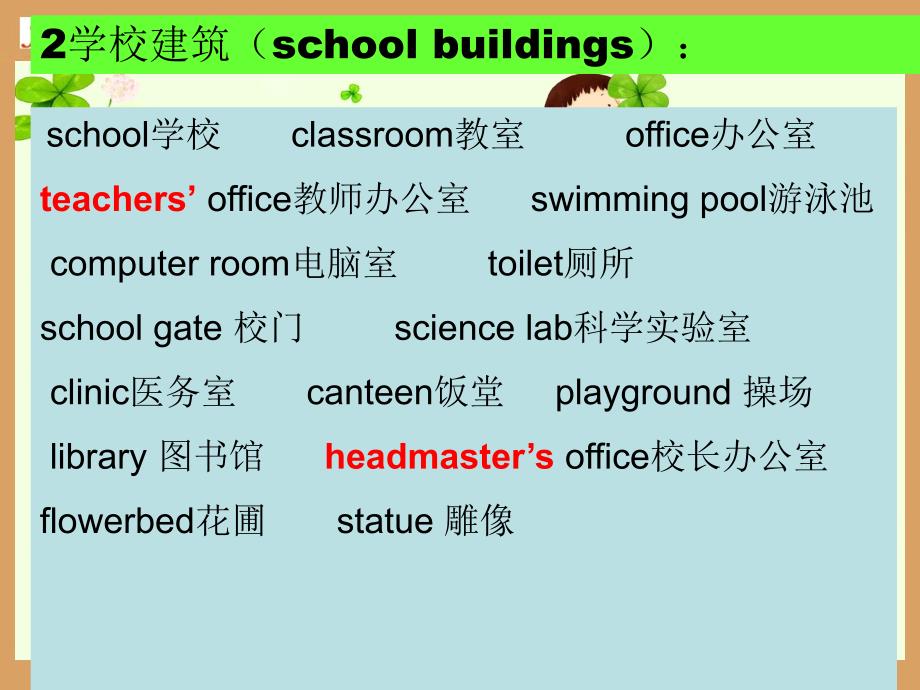 总复习专题四学校生活1课程2作息3课外活动4学校布局_第4页