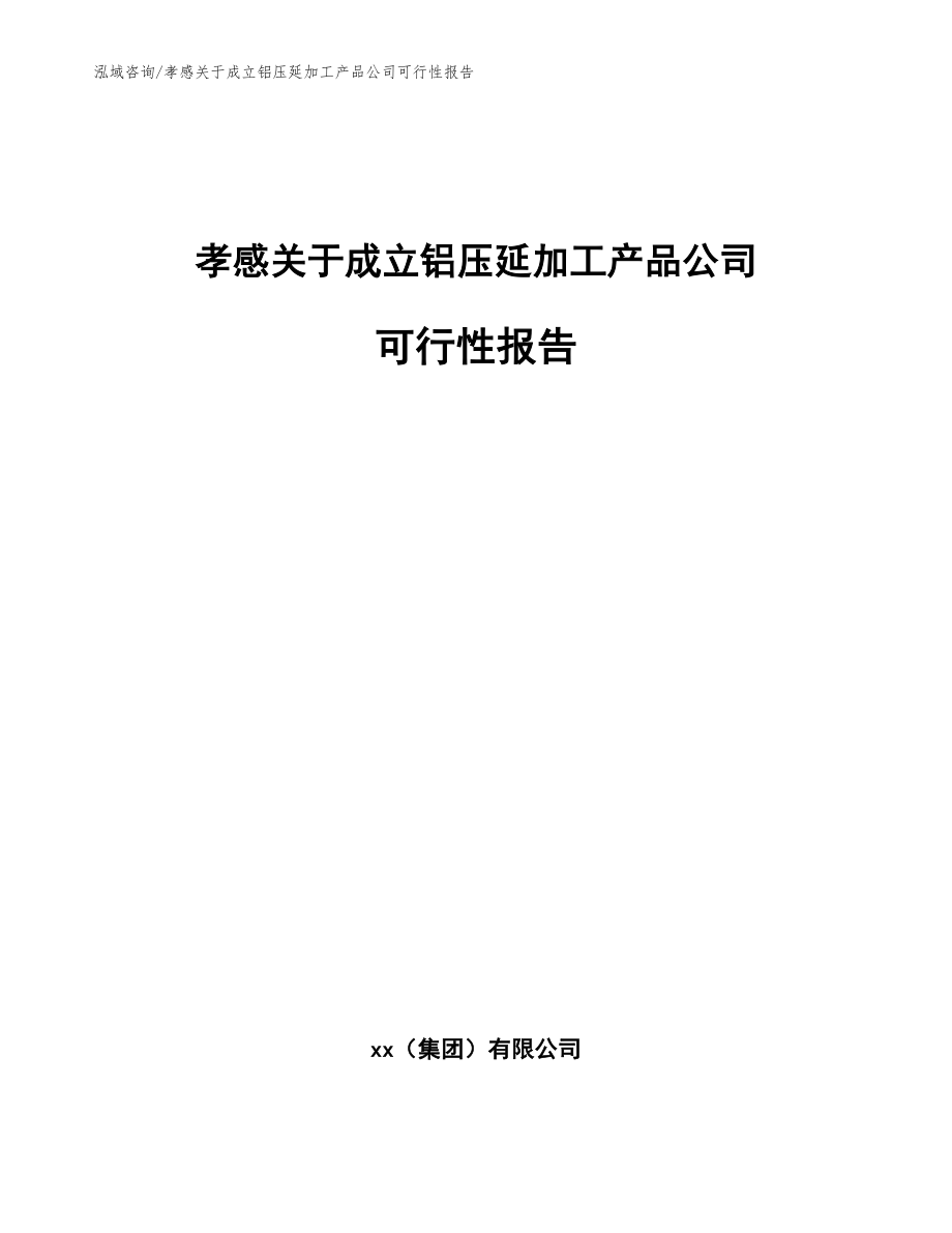 孝感关于成立铝压延加工产品公司可行性报告_模板范文_第1页