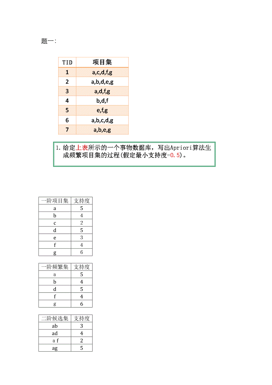 数据挖掘期末考试计算题及答案_第1页