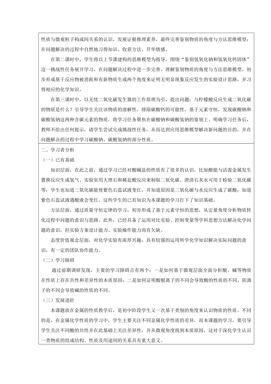 应用“鉴别物质的角度与方法”模型认知在解决问题过程中学习部分酸碱盐的性质教学设计.doc_第2页