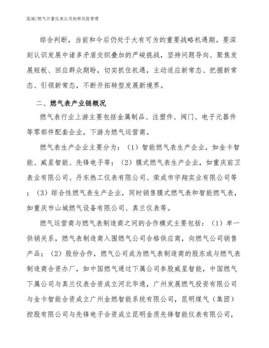 燃气计量仪表公司纯粹风险管理【参考】_第3页