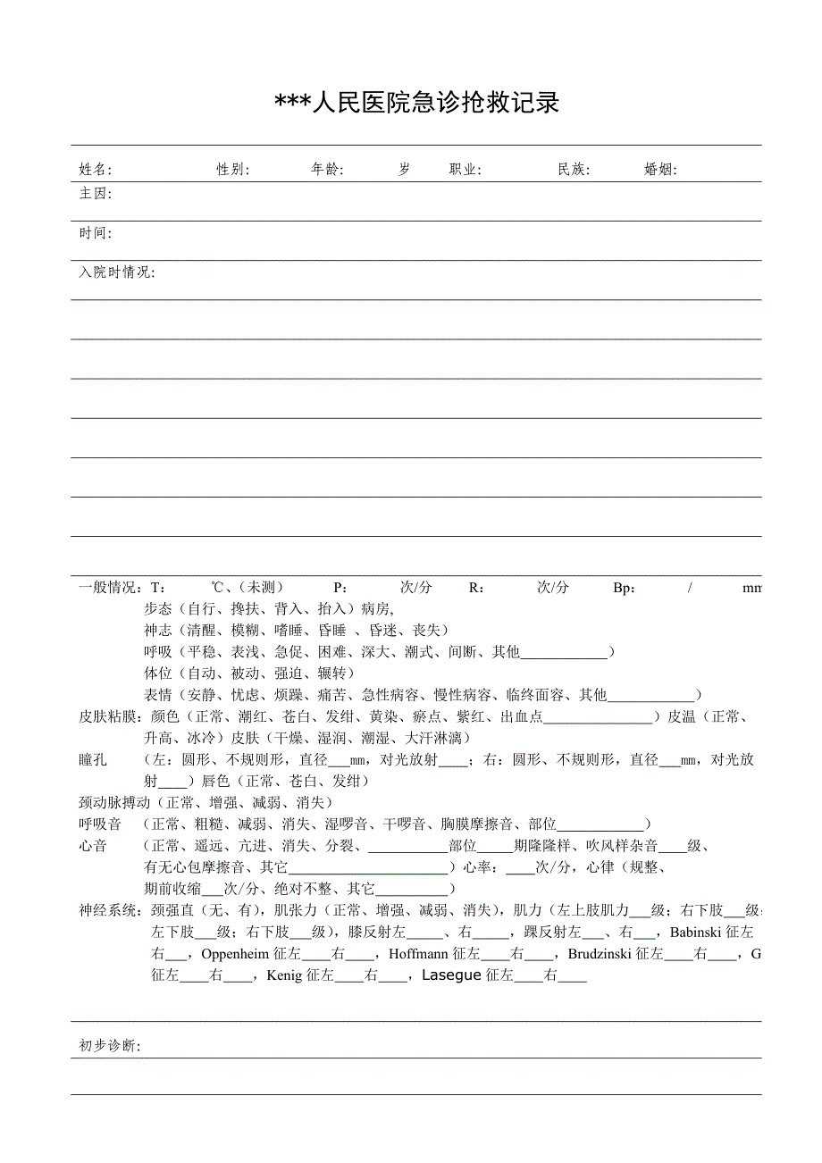 急诊科抢救记录书写模板.doc_第1页