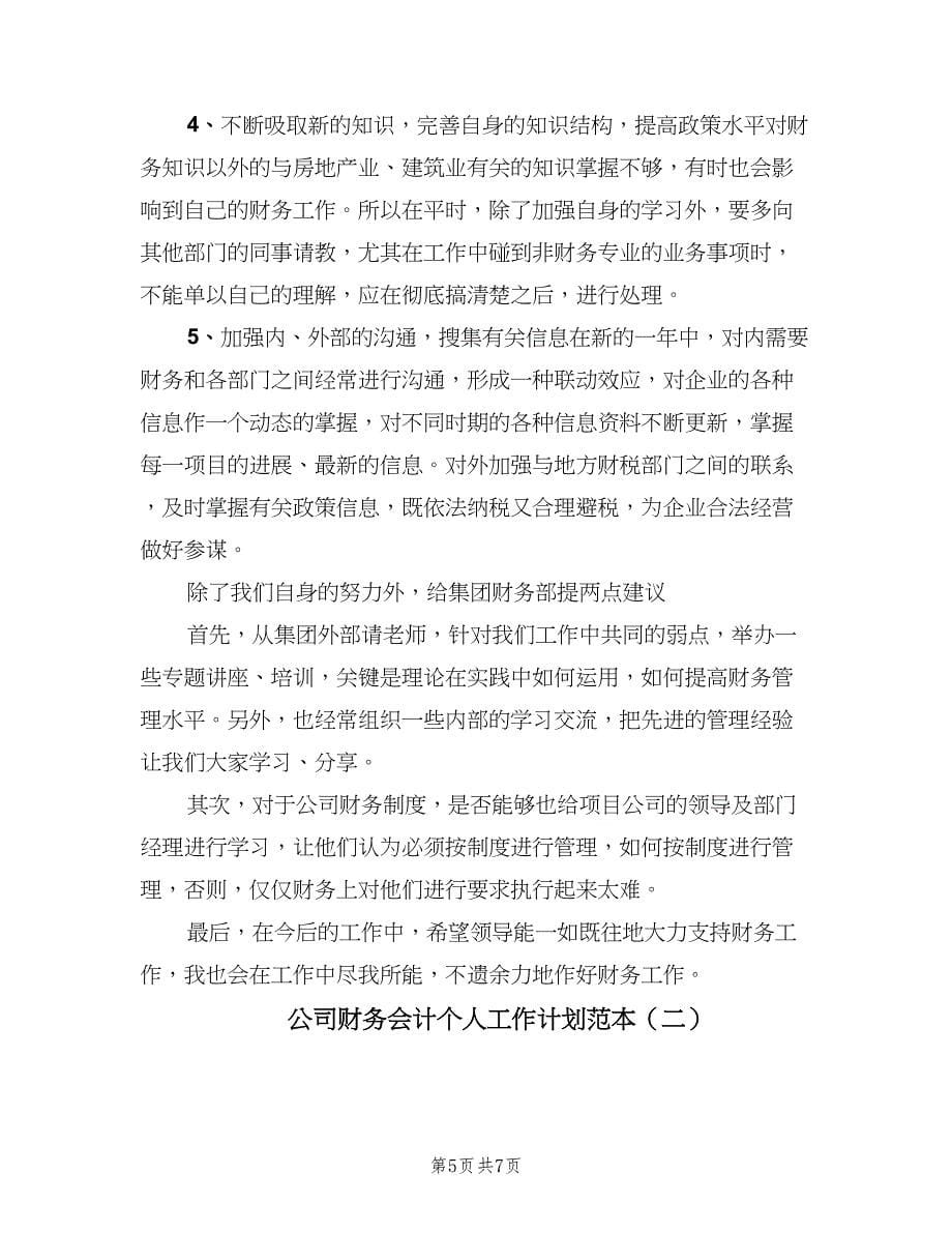 公司财务会计个人工作计划范本（二篇）.doc_第5页