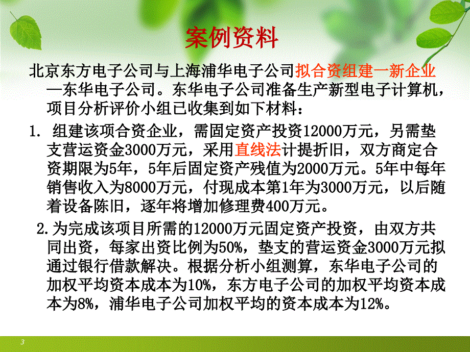 项目投资案例分析PPT课件_第3页