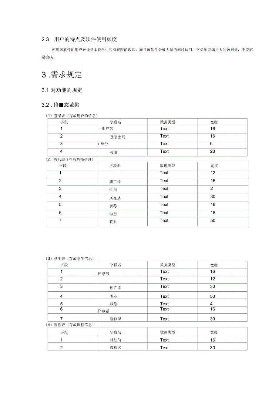 网上选课系统需求分析说明书_第4页