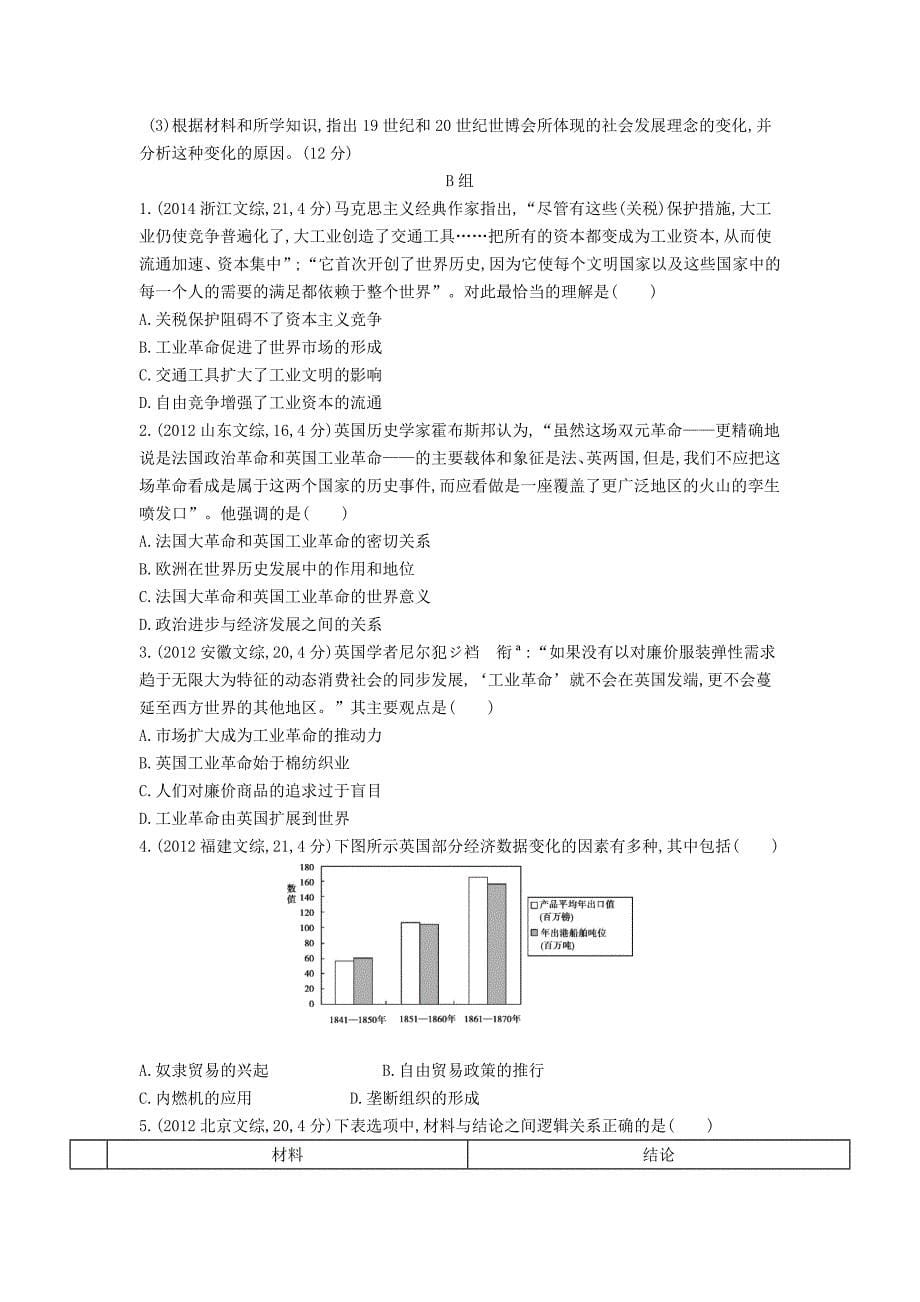 【3年高考】高考历史 专题八 第22讲 两次工业革命_第5页
