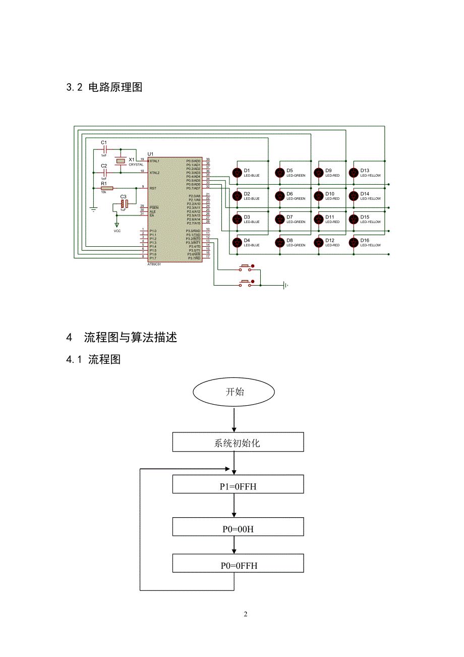 单片机课程设计4&#215;4LED点阵彩灯控制器_第2页