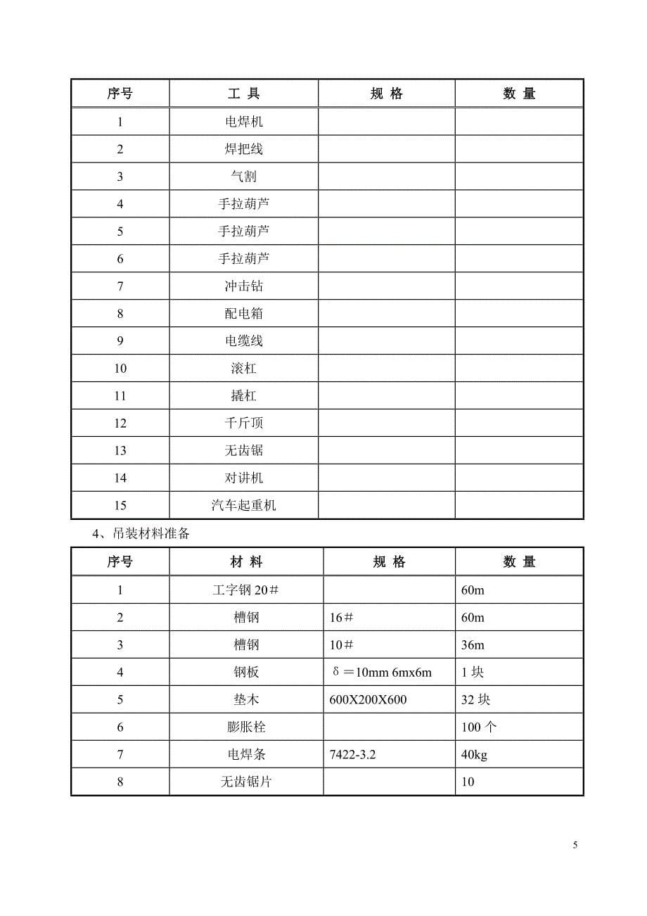 四川XX小学空气源热泵热水系统机电设备吊装施工方案_第5页