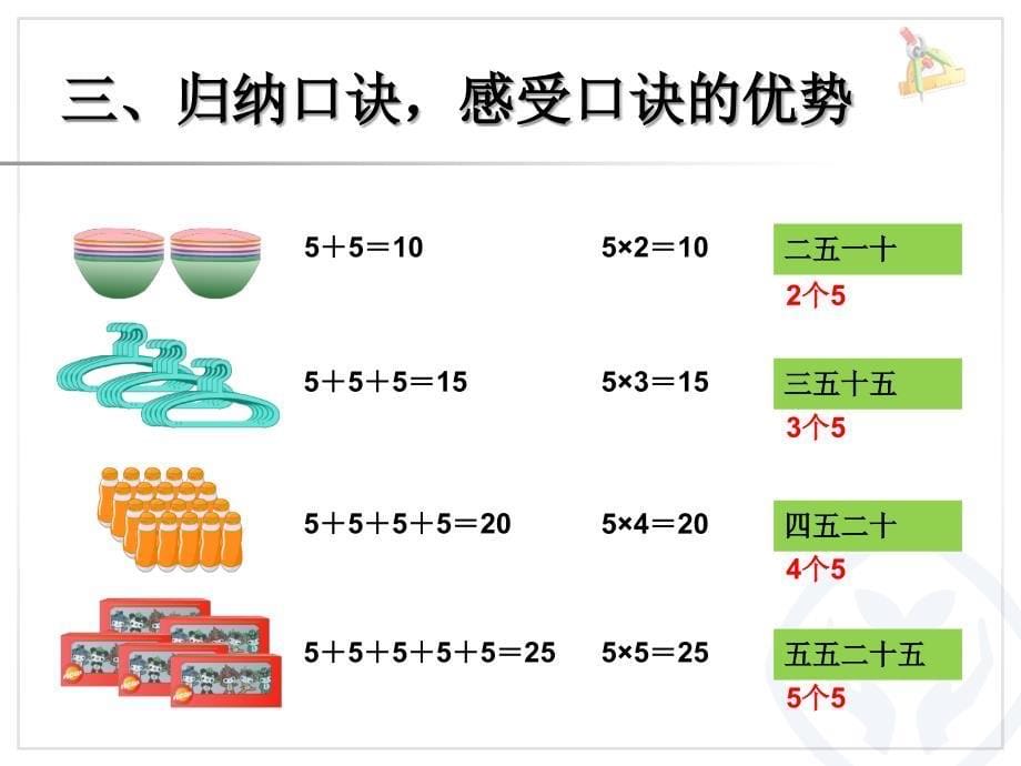 新人教版二年级数学上册第四单元表内乘法一5的乘法口诀1_第5页