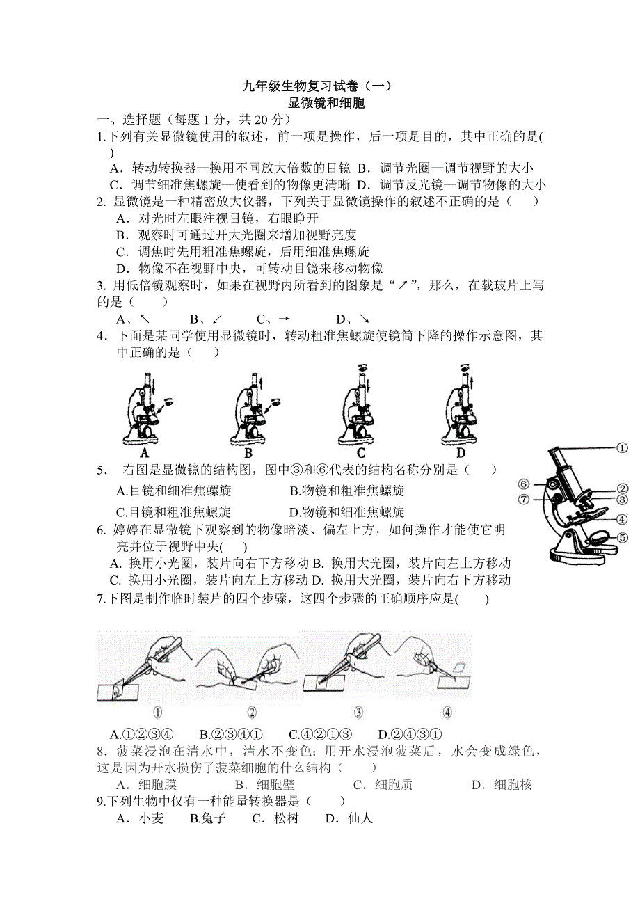 显微镜和细胞_第1页