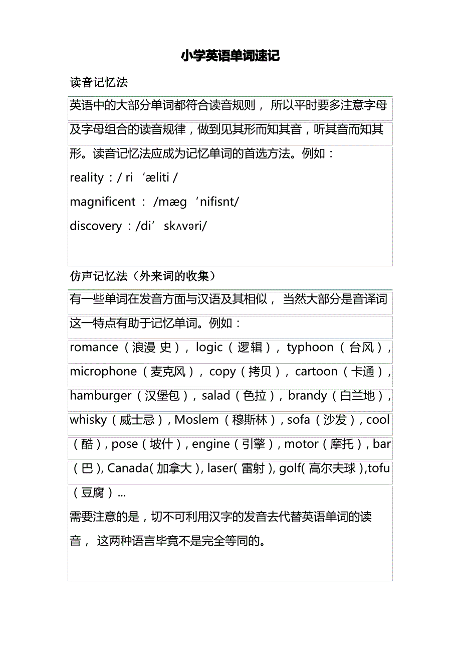 小学英语单词速记_第1页