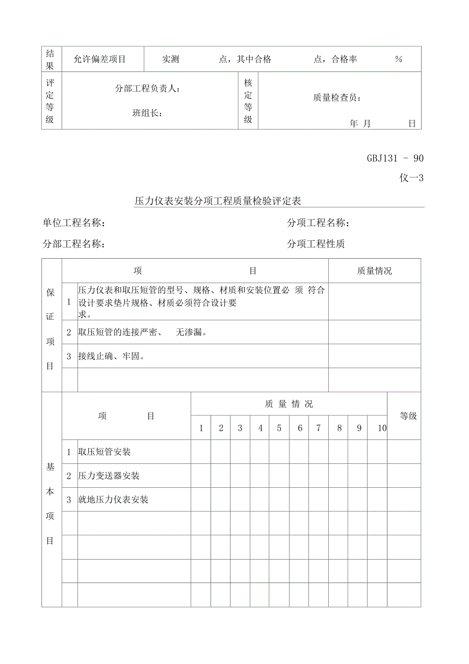 仪表工程专业资料模板_第3页