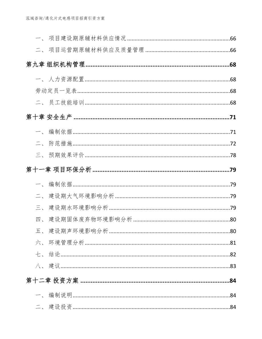 通化片式电感项目招商引资方案（范文）_第5页