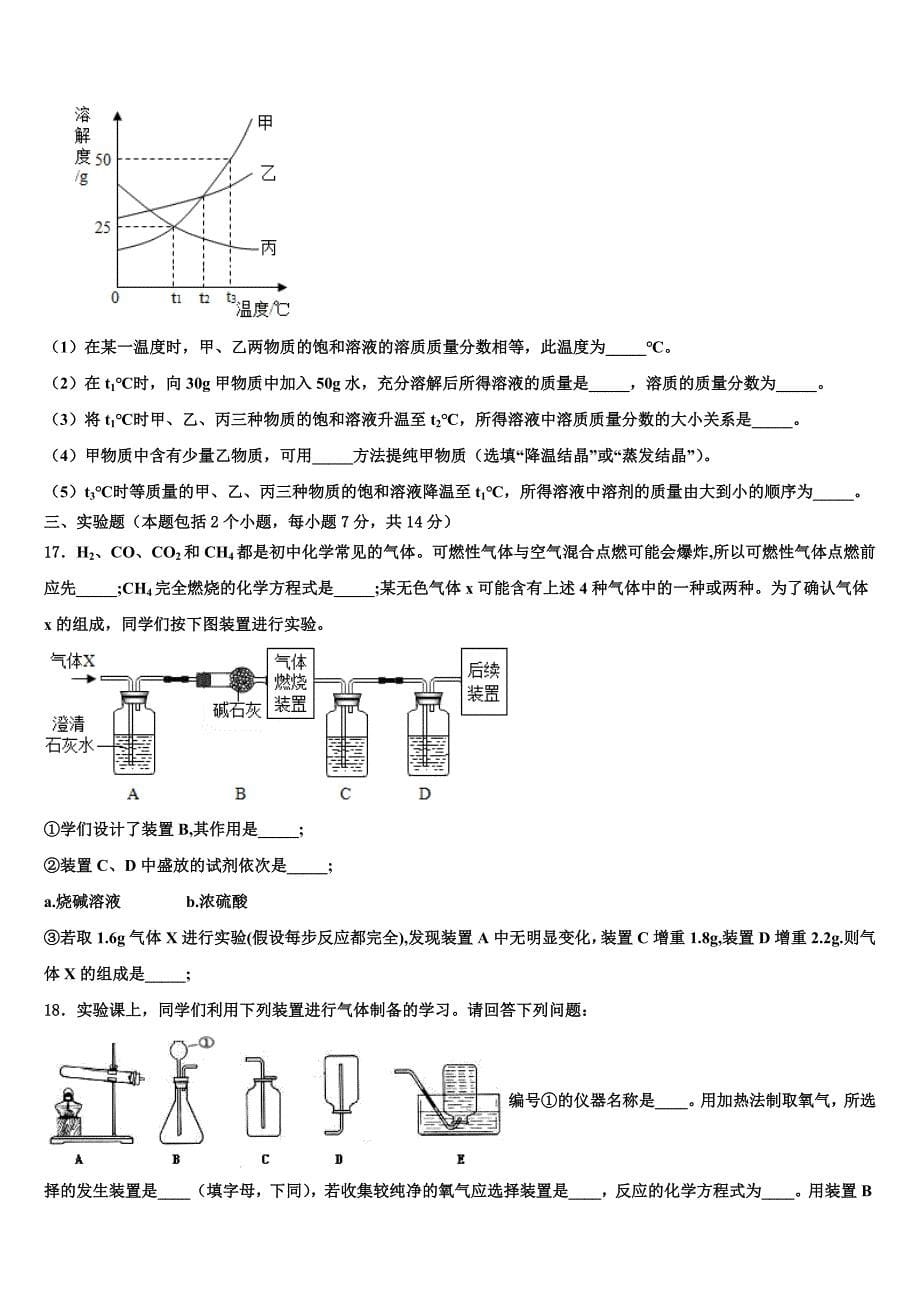 2023年河南省驻马店市重点达标名校中考考前最后一卷化学试卷（含解析）.doc_第5页