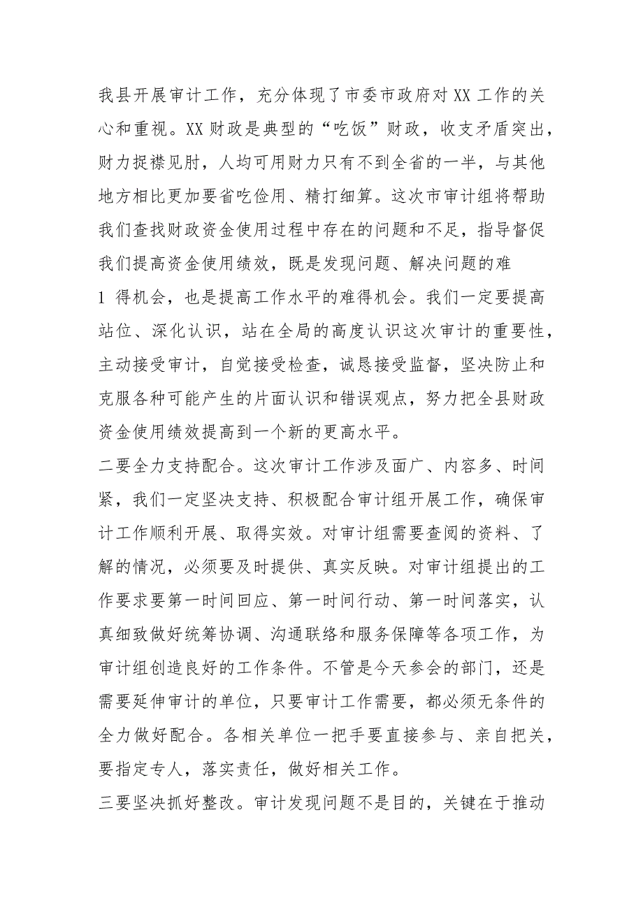 在经济责任审计进点见面会上表态发言（共4篇）_第3页