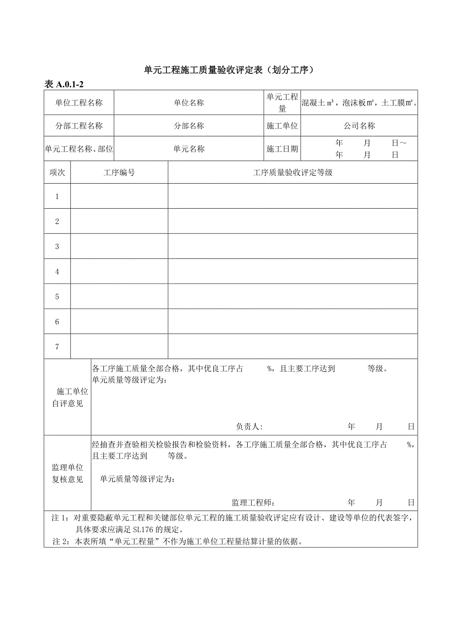 渠道混凝土衬砌单元工程评定套表(例表).docx_第4页