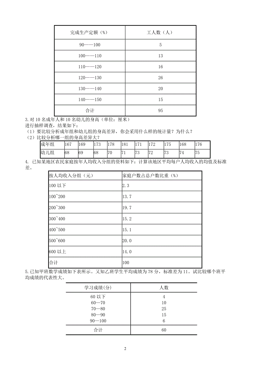 [经济学]统计学09101期末复习题_第2页