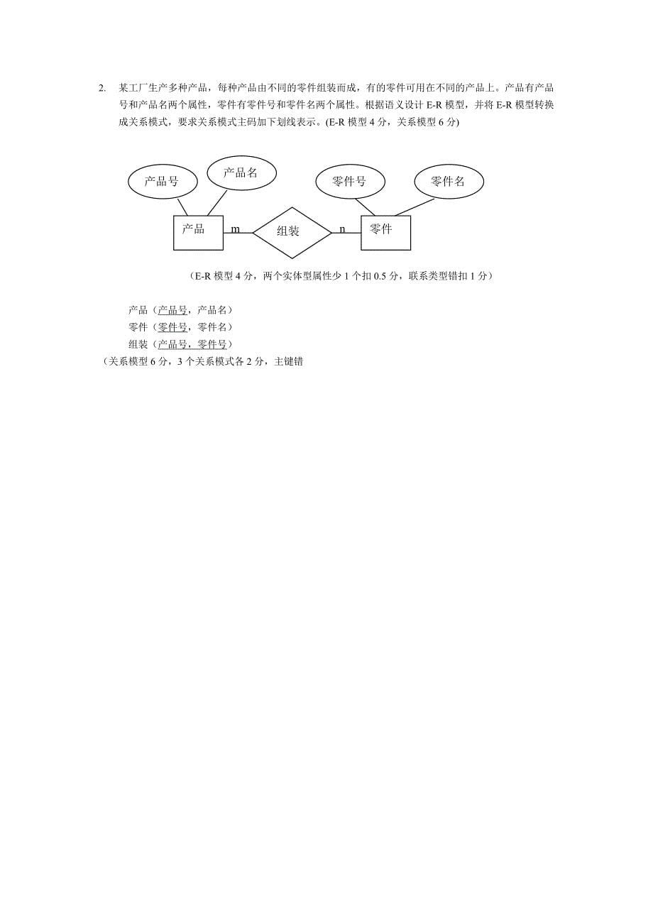 (完整word版)数据库原理及应用-期末考试试题及答案.doc_第5页