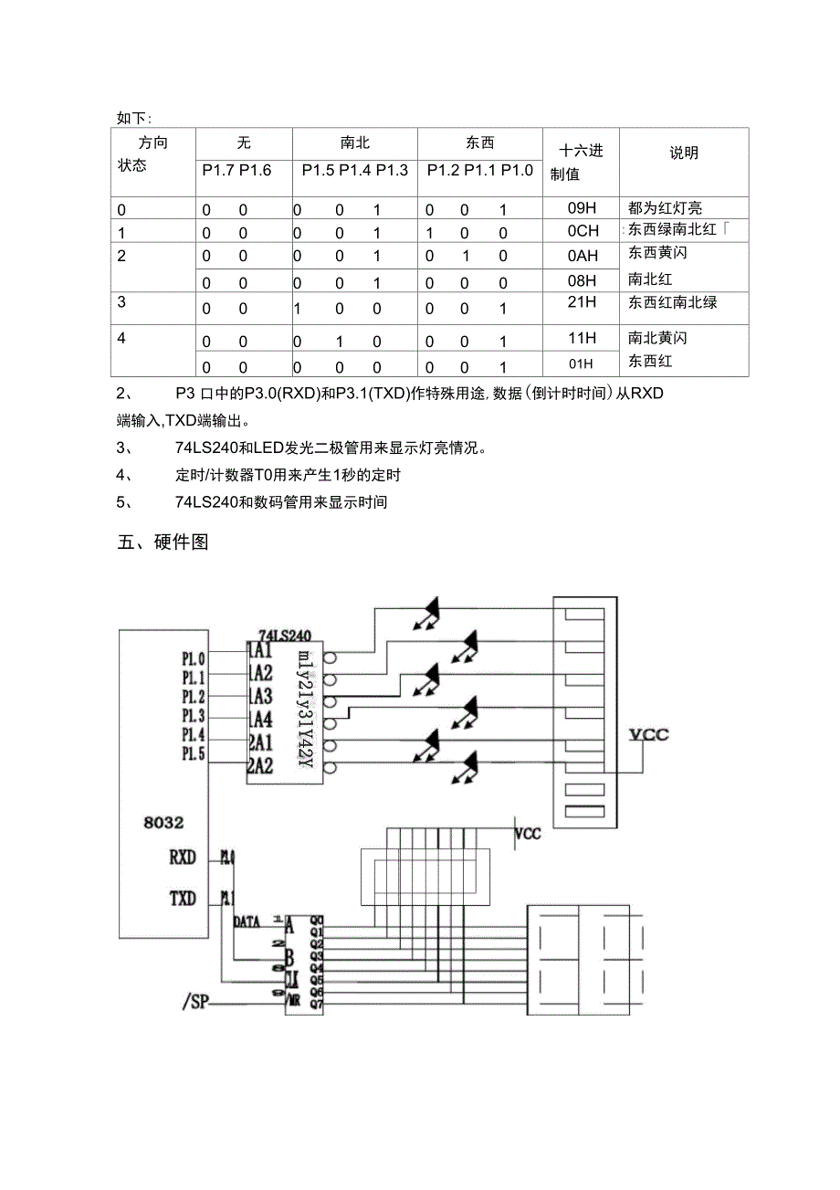 694单片机交通灯课程方案设计书_第4页