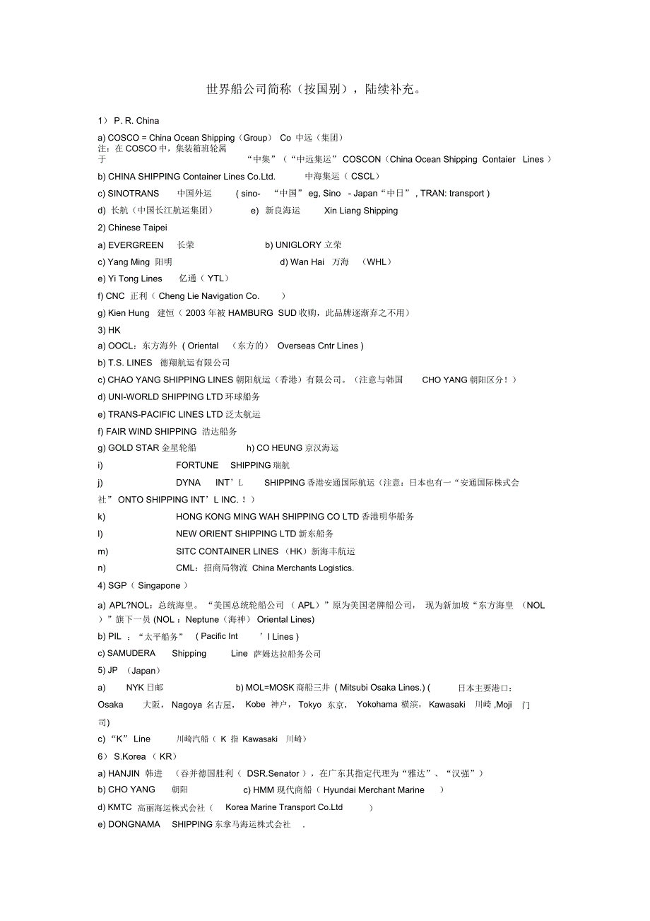 世界船公司简称_第1页