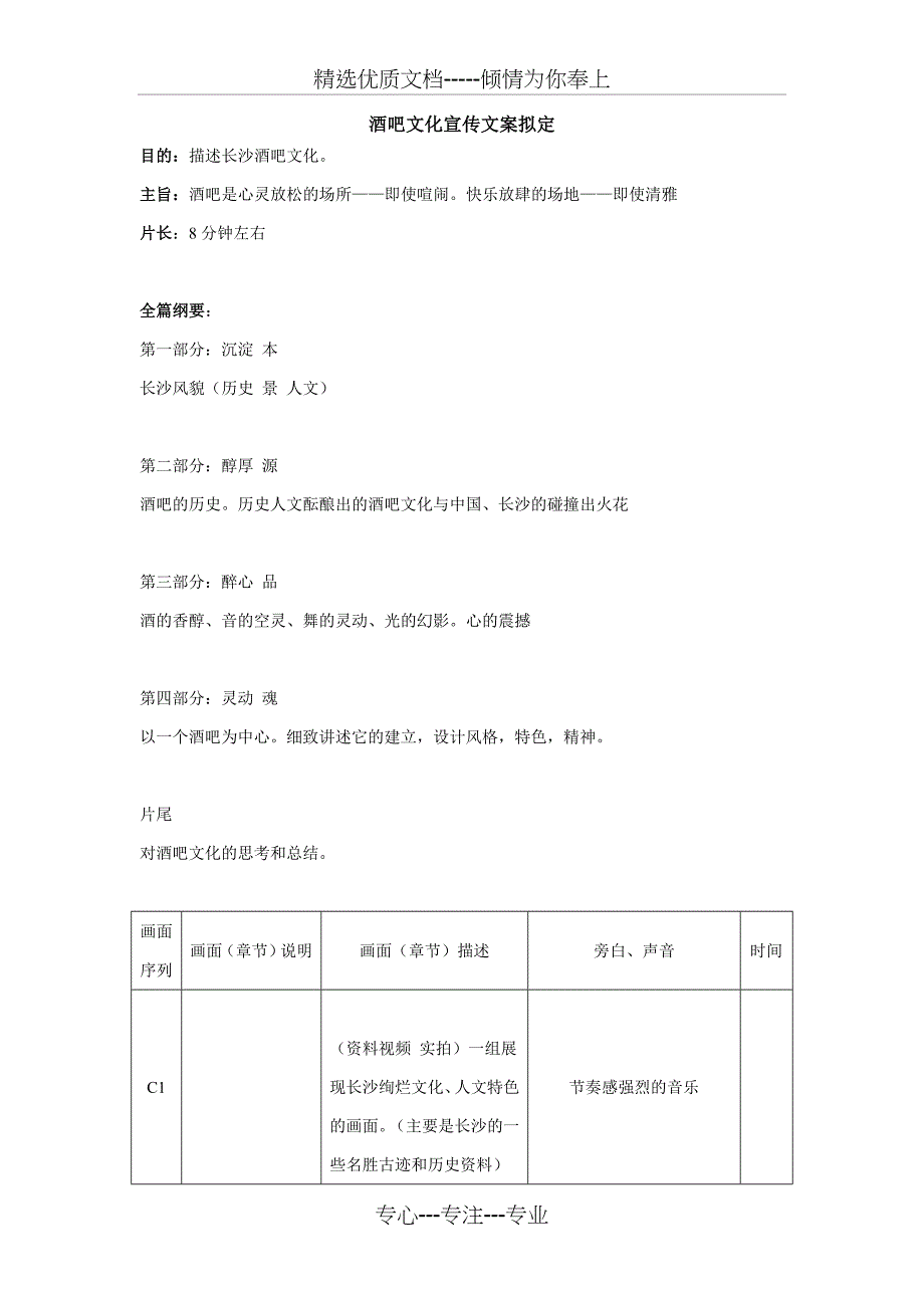 酒吧宣传片文案_第1页