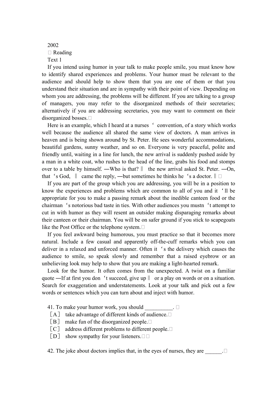 2002-2012历年考研英语真题阅读理解word打印版_第1页