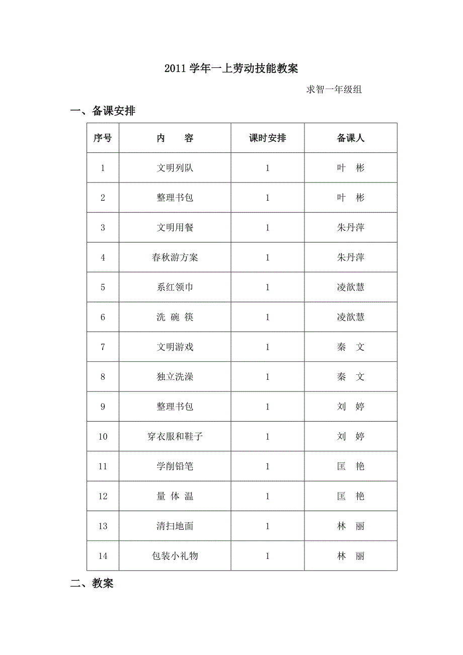 劳动技能教案秦文.doc_第1页