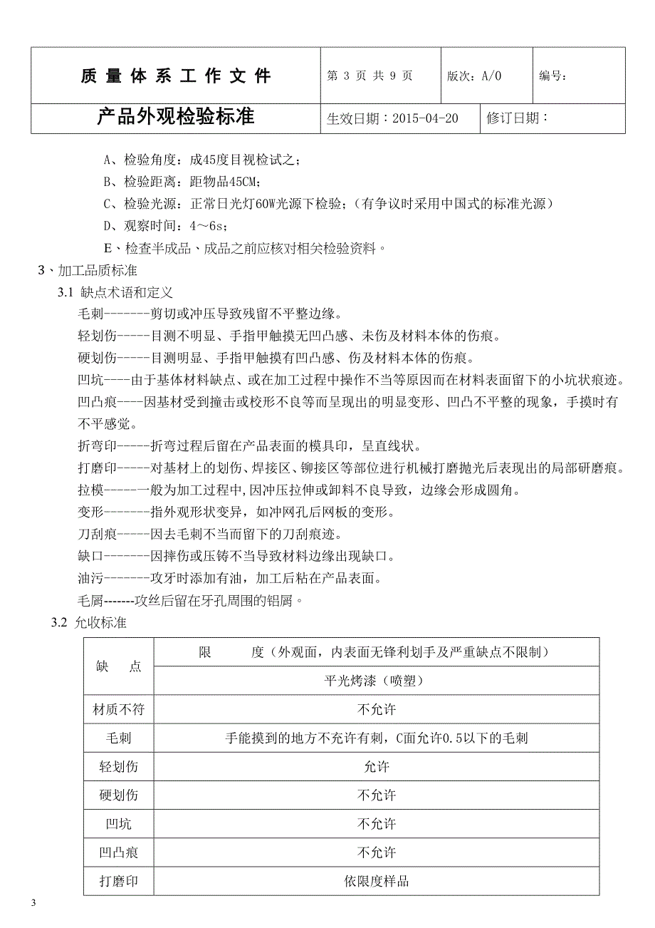 产品外观检验标准汇总_第3页