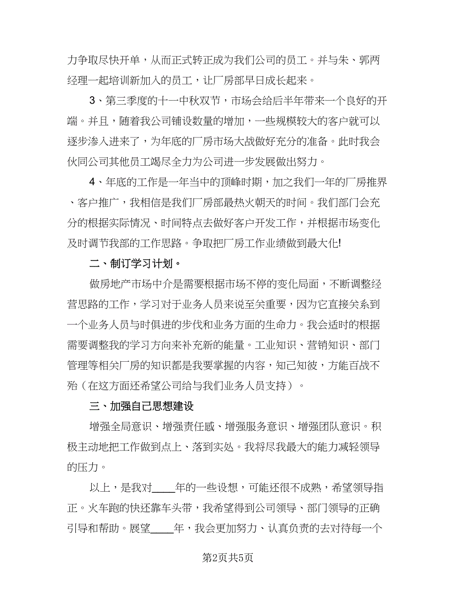 业务员精选的个人工作计划参考模板（2篇）.doc_第2页