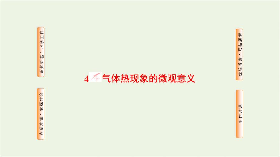 2019高中物理 第八章 4 气体热现象的微观意义课件 新人教版选修3-3_第1页