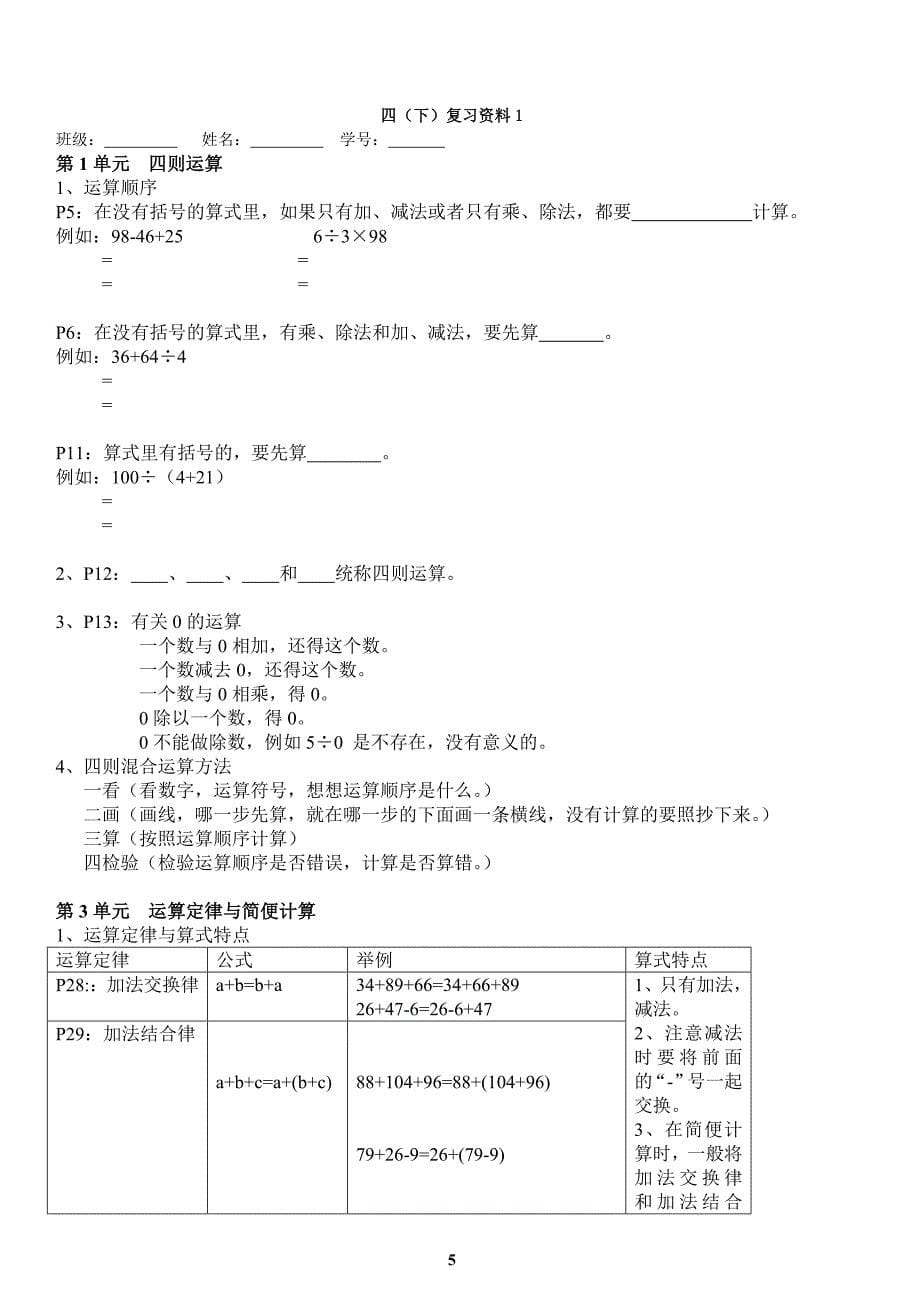 小学数学三到六年级知识点汇总_第5页