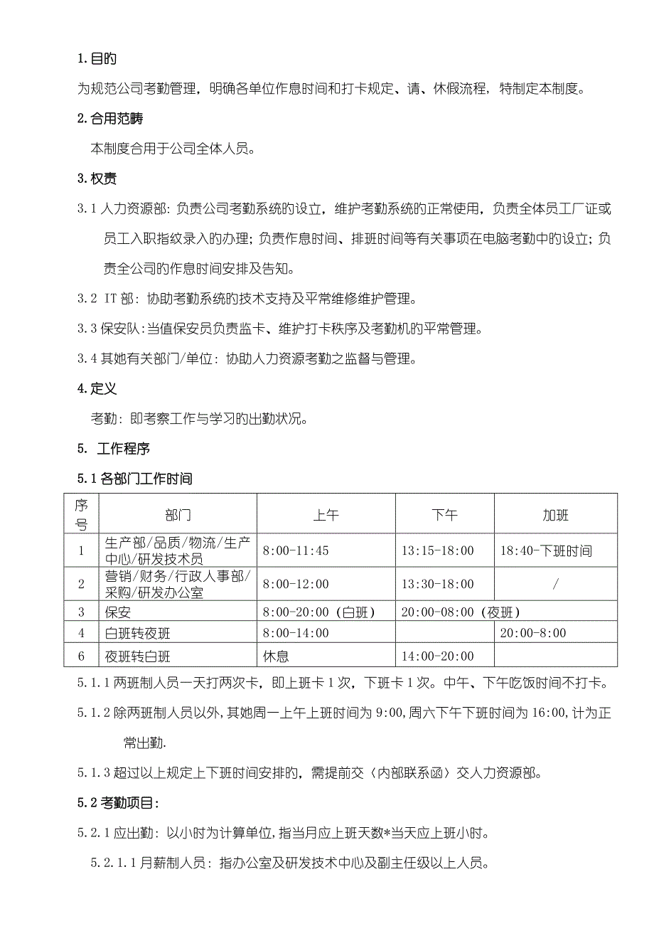 考勤管理新版制度_第1页