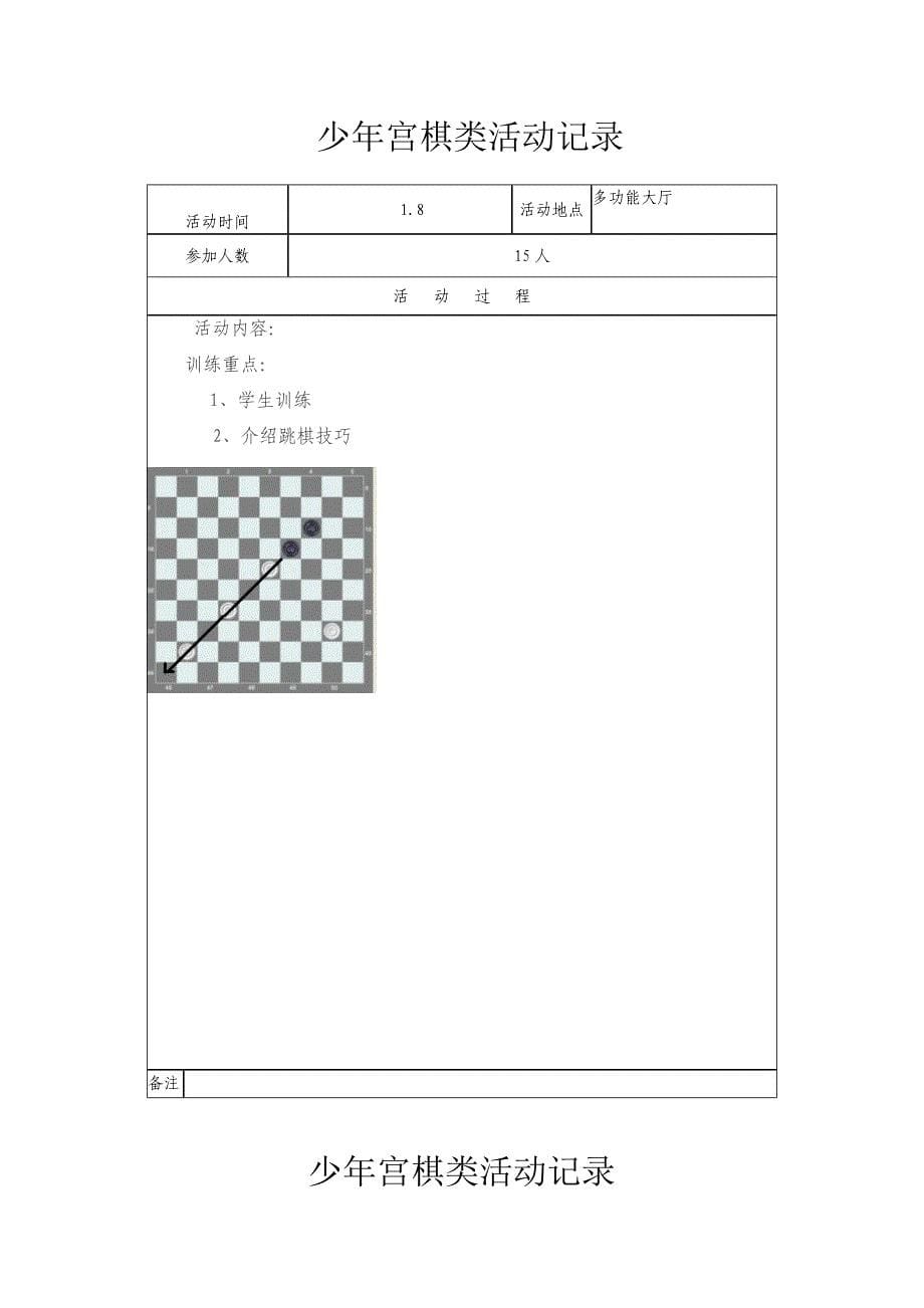 乡村少年宫跳棋活动记录表_第5页