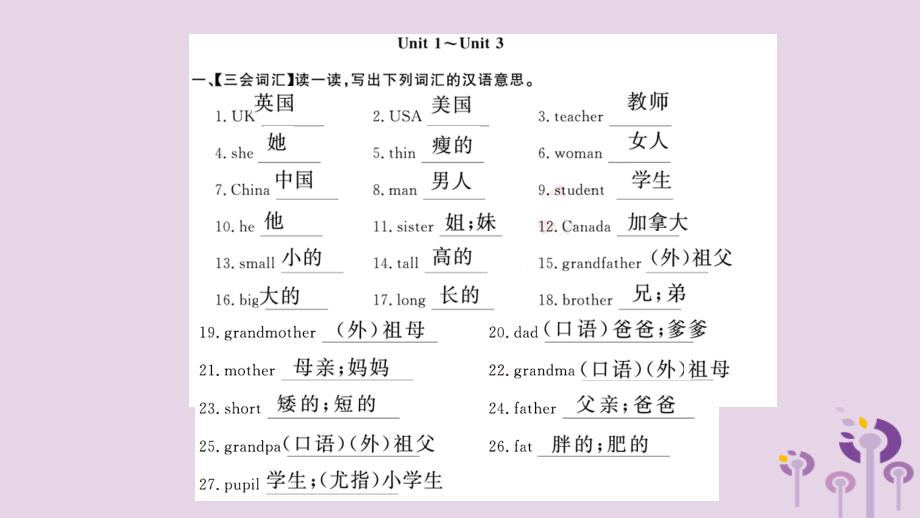 三年级英语下册基础知识梳理卷作业课件人教PEP版_第2页