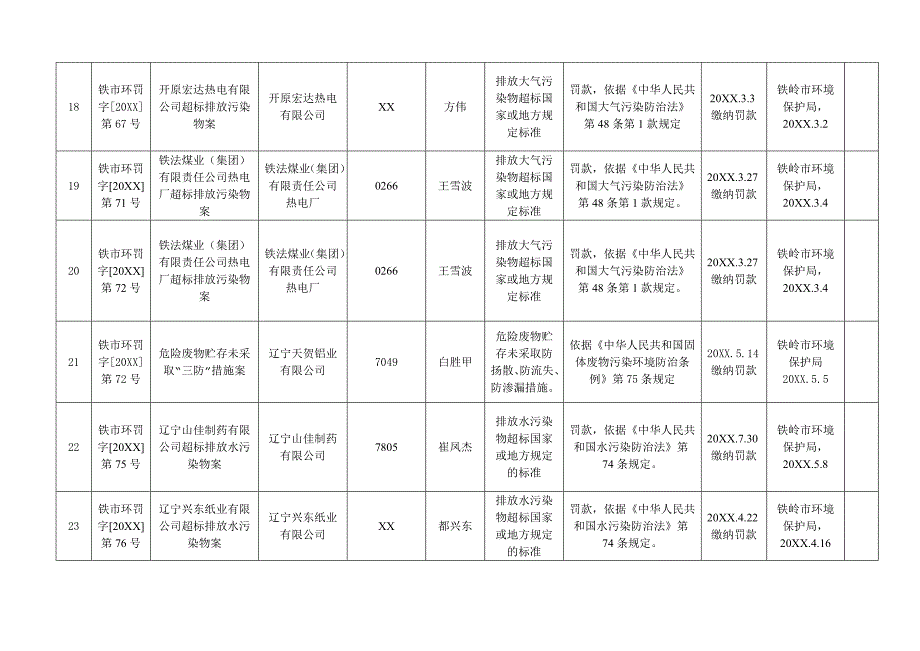 行政处罚案件信息公开表_第4页