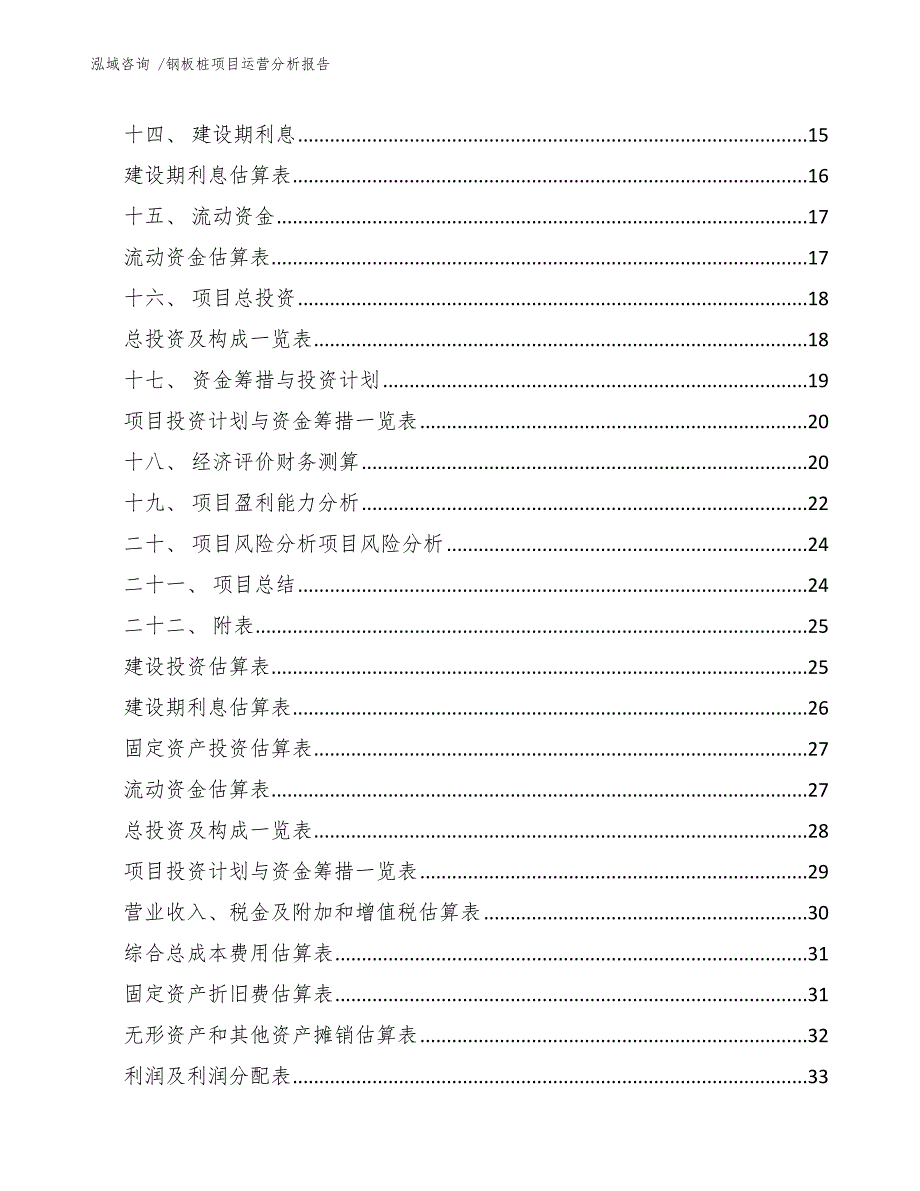 钢板桩项目运营分析报告（模板范文）_第2页