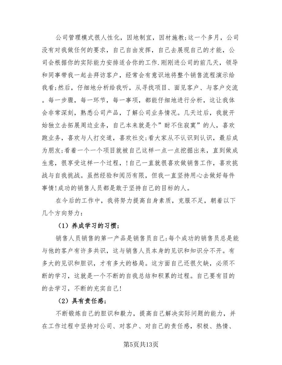 销售业务员个人月总结报告（4篇）.doc_第5页