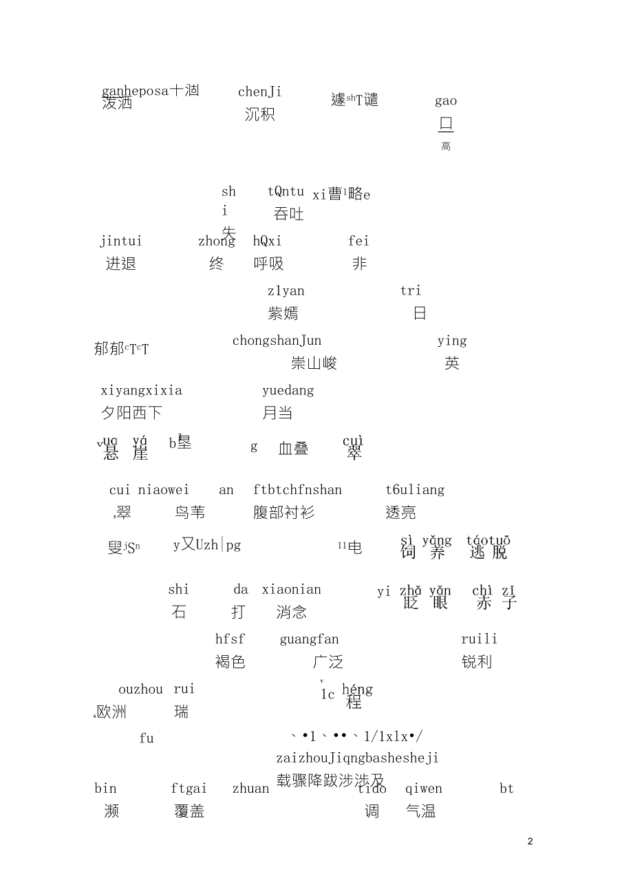 人教版小学三年级下册语文词语表带拼音_第2页