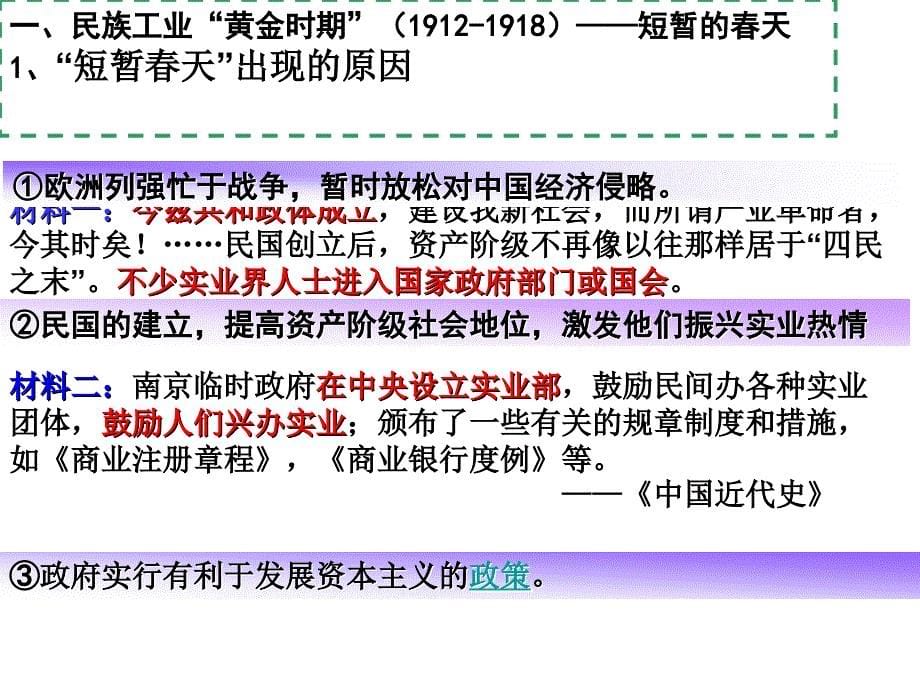 民国时期民族工业的曲折发展优质课件整理_第5页