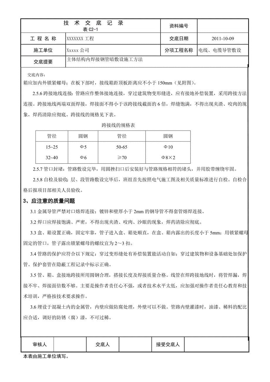 焊接钢管暗敷设技术交底.doc_第5页