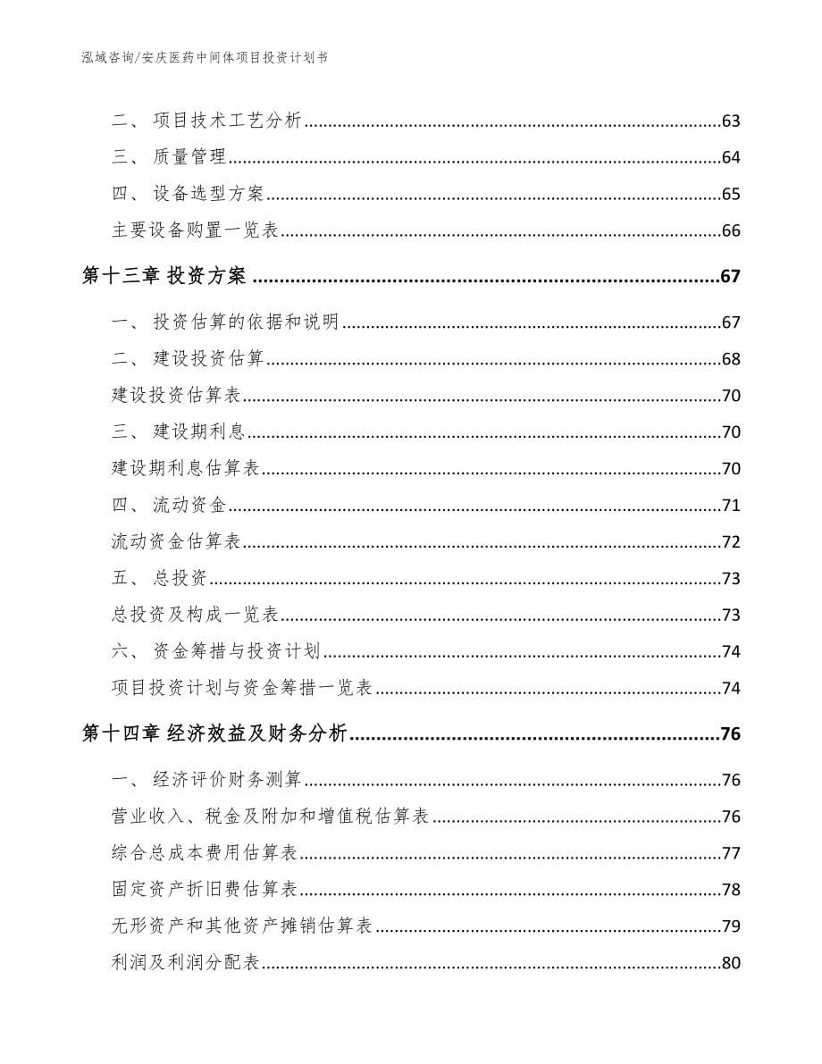 安庆医药中间体项目投资计划书（范文模板）_第5页