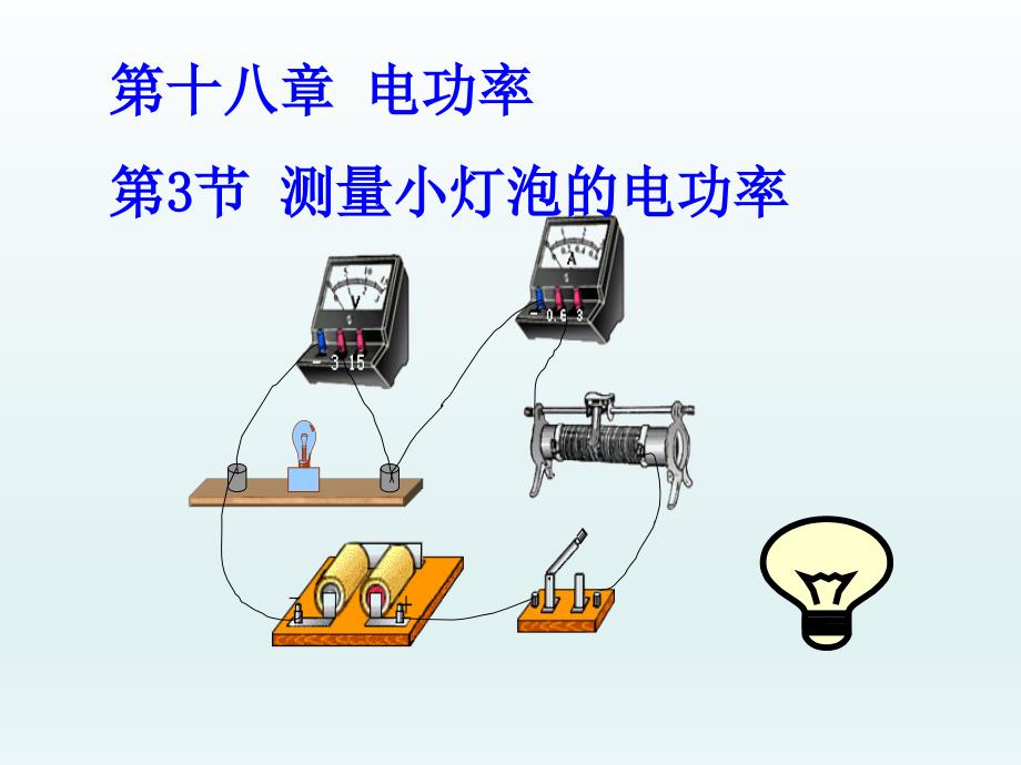 人教版九年级物理第十八章电功率第3节测量小灯泡的电功率课件共12张PPT_第1页