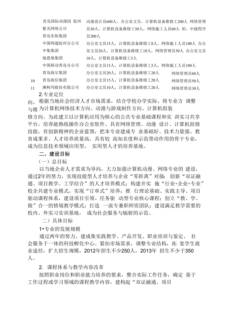 专业三计算机应用专业及专业群建设计划_第2页